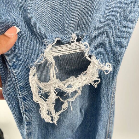 Abercrombie & Fitch 90s Straight High Rise Curve Love Jeans Size 28 Button Fly - Picture 7 of 16